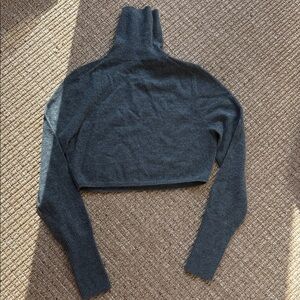 Simkhai Gray Turtleneck Cropped Sweater
